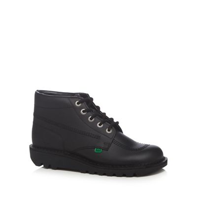 Black leather lace up chukka boots